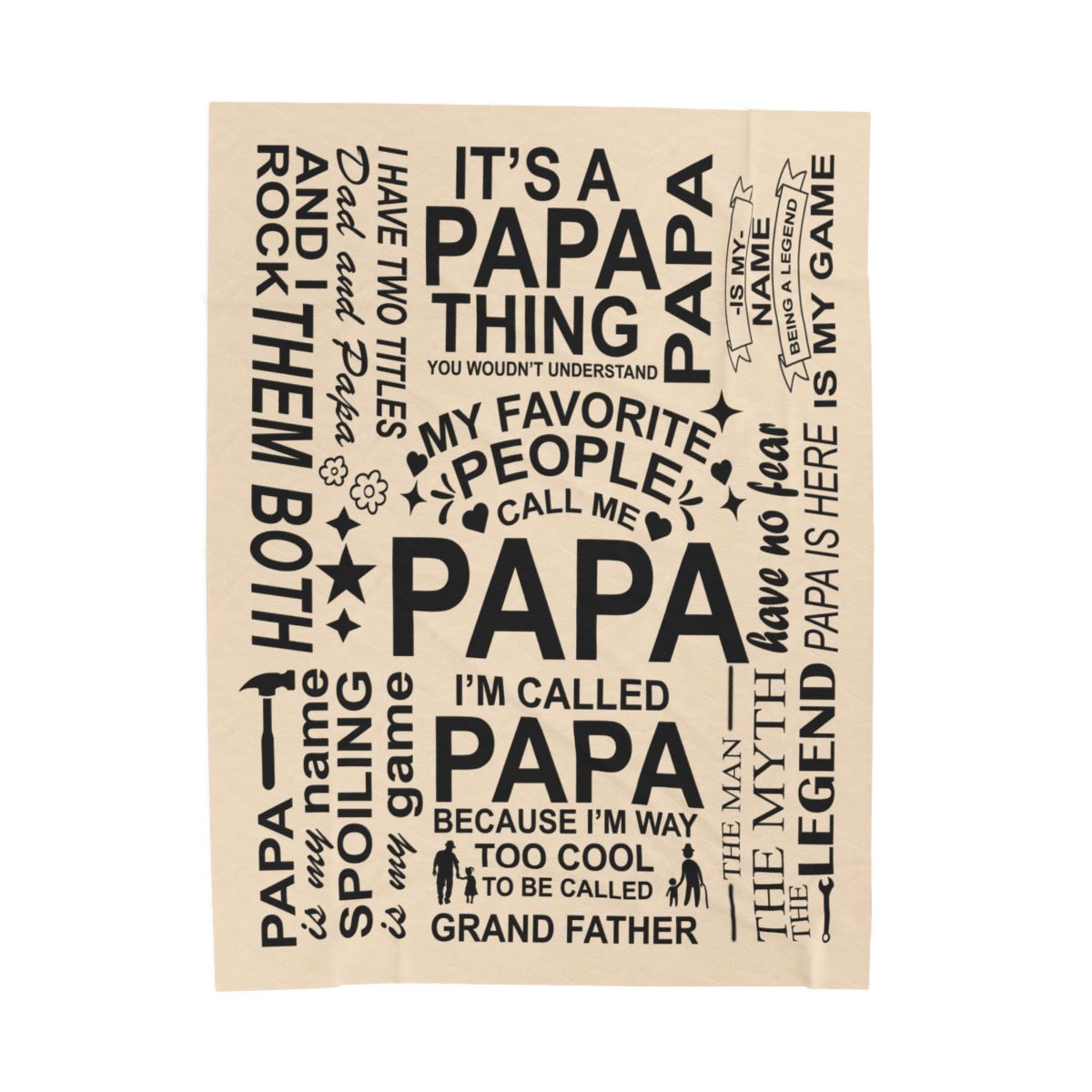 Papa Quotes - Velveteen Plush Blanket - c156a25