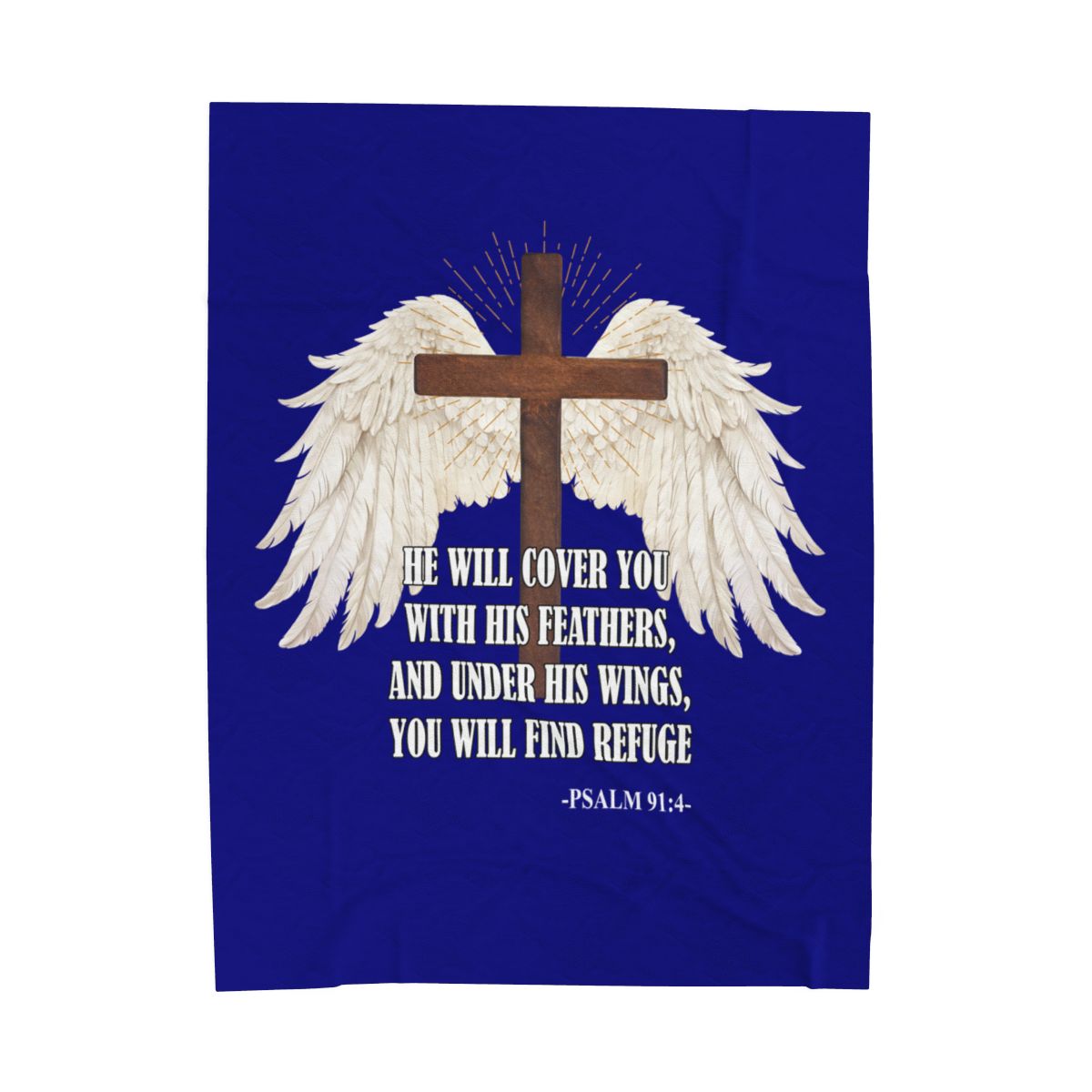 He Will Cover You Psalm 91:4 Velveteen Blanket - c131a25