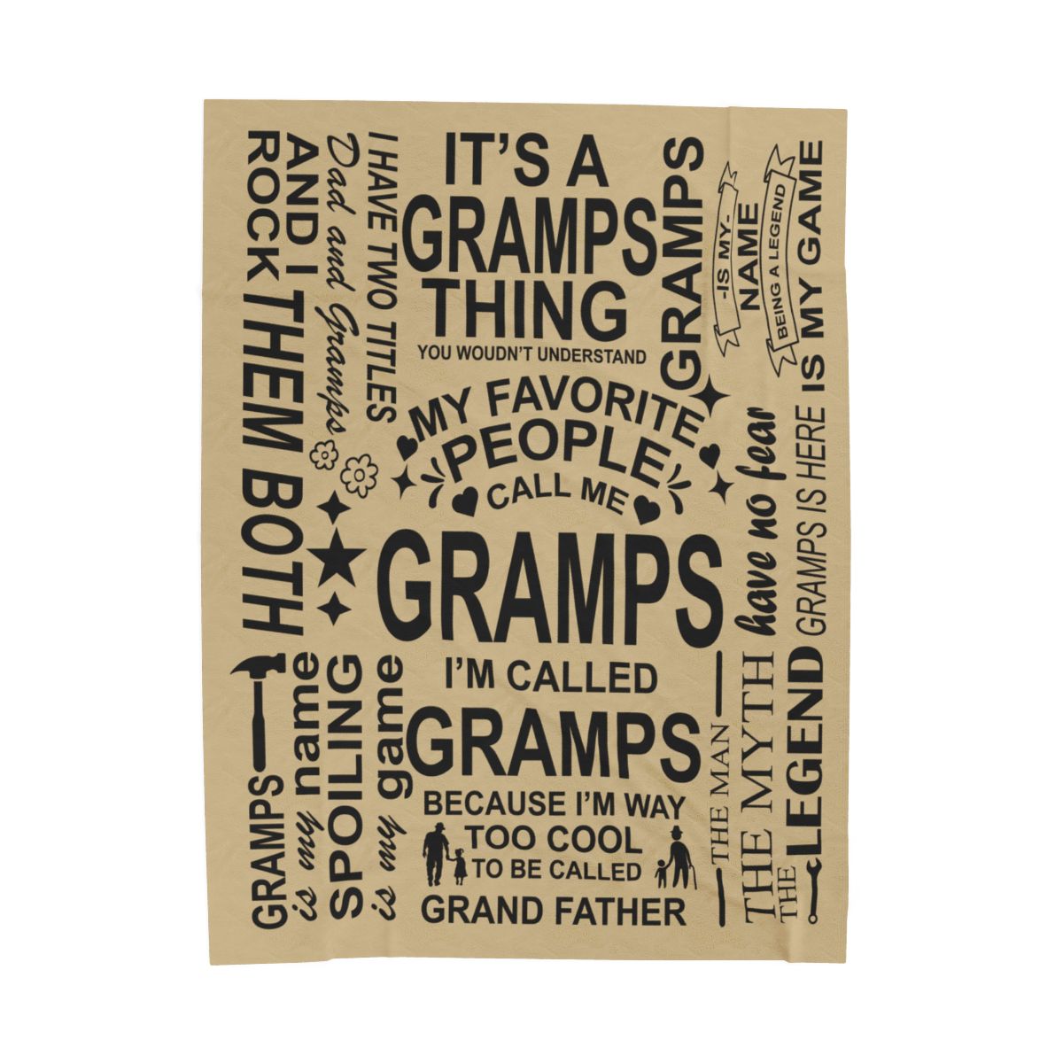 Gramps Quotes - Velveteen Plush Blanket - c151a25