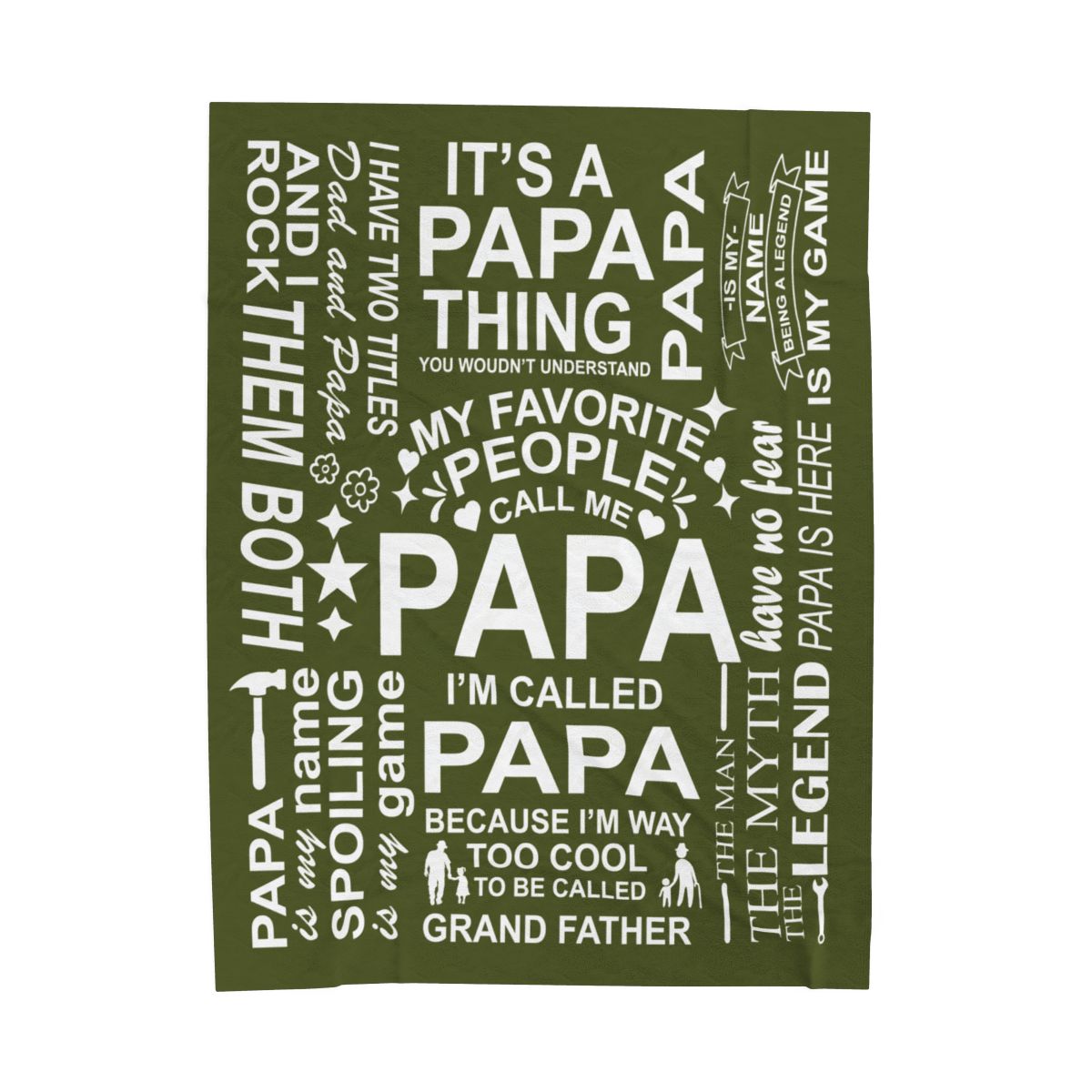 Papa Quotes - Velveteen Plush Blanket - c156a25