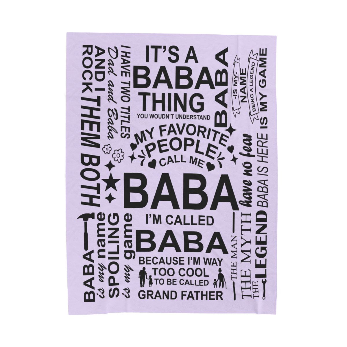 Baba Quotes - Velveteen Plush Blanket - c149a25