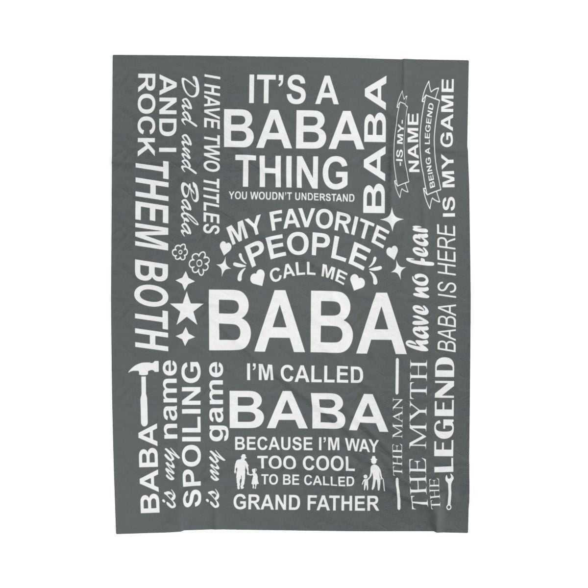 Baba Quotes - Velveteen Plush Blanket - c149a25