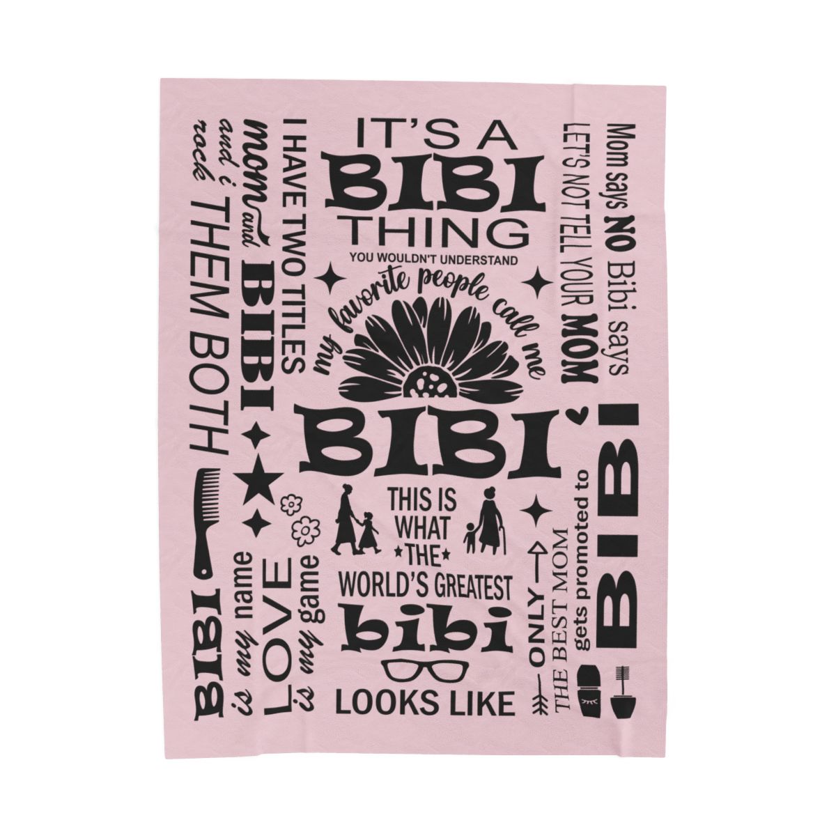 Bibi Quotes - Velveteen Plush Blanket - c161a25