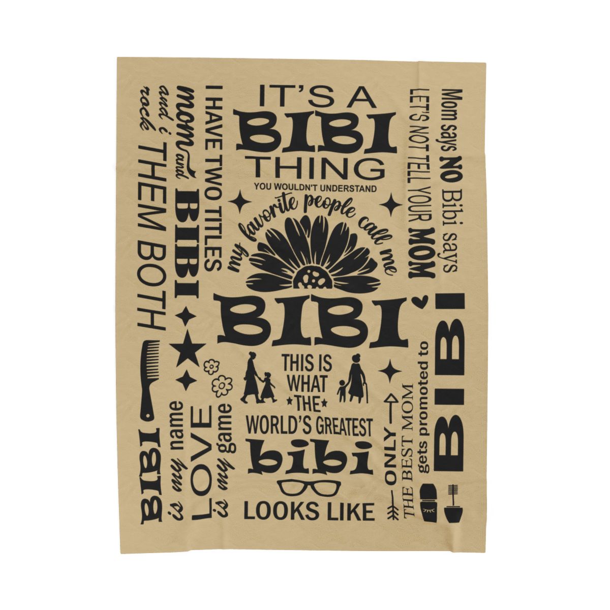 Bibi Quotes - Velveteen Plush Blanket - c161a25