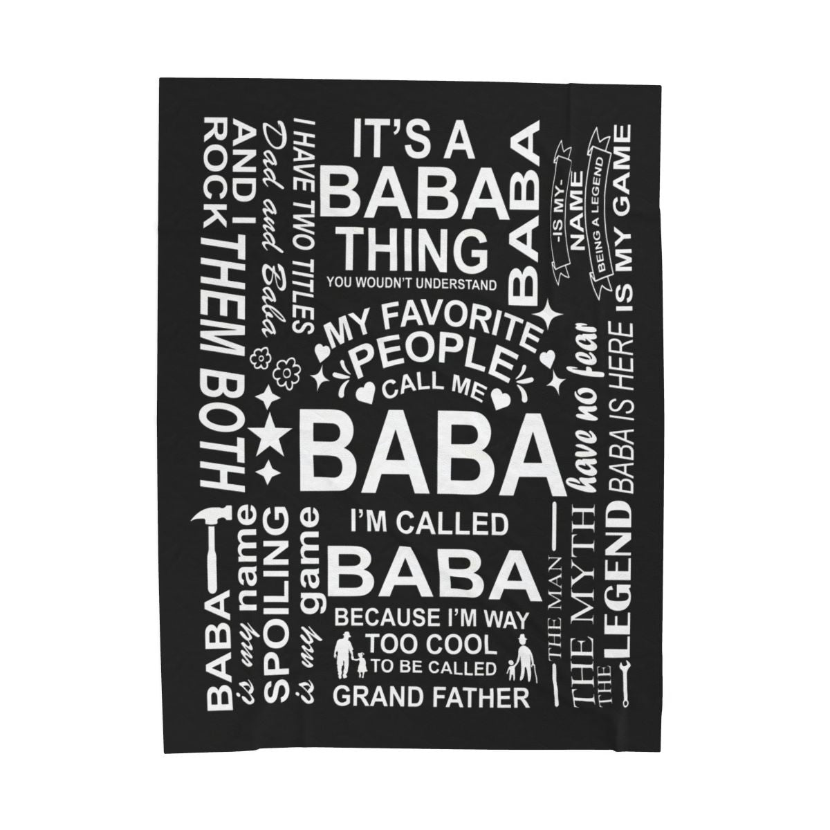 Baba Quotes - Velveteen Plush Blanket - c149a25