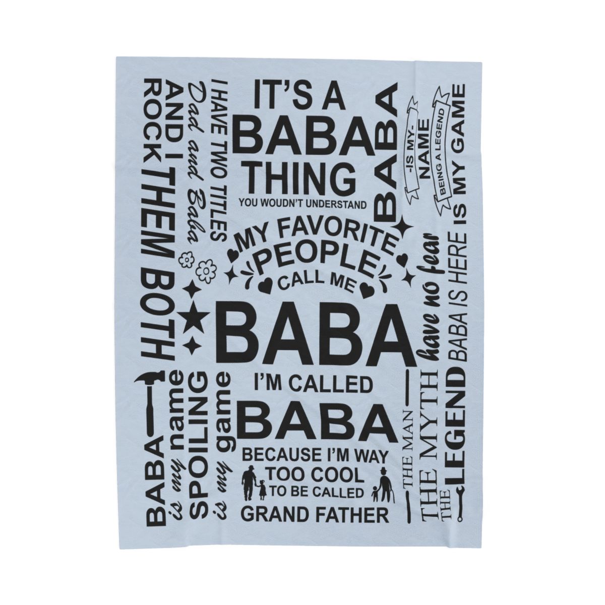 Baba Quotes - Velveteen Plush Blanket - c149a25