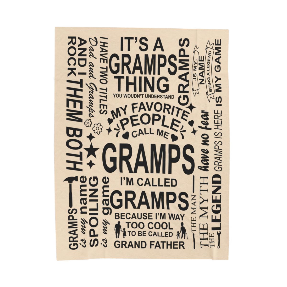 Gramps Quotes - Velveteen Plush Blanket - c151a25