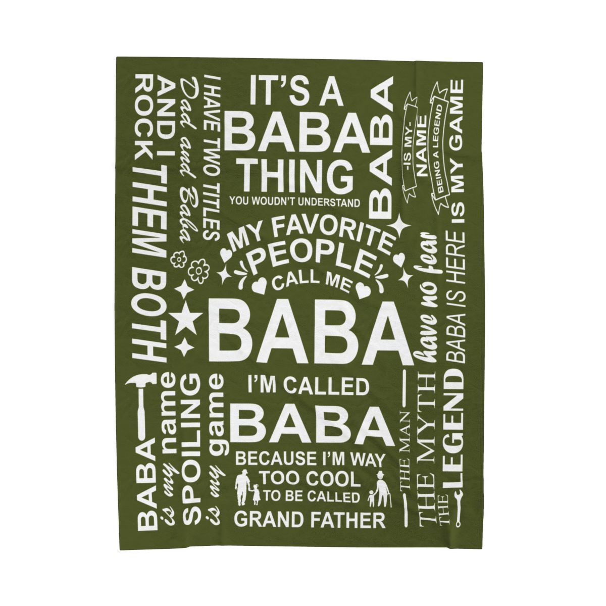 Baba Quotes - Velveteen Plush Blanket - c149a25