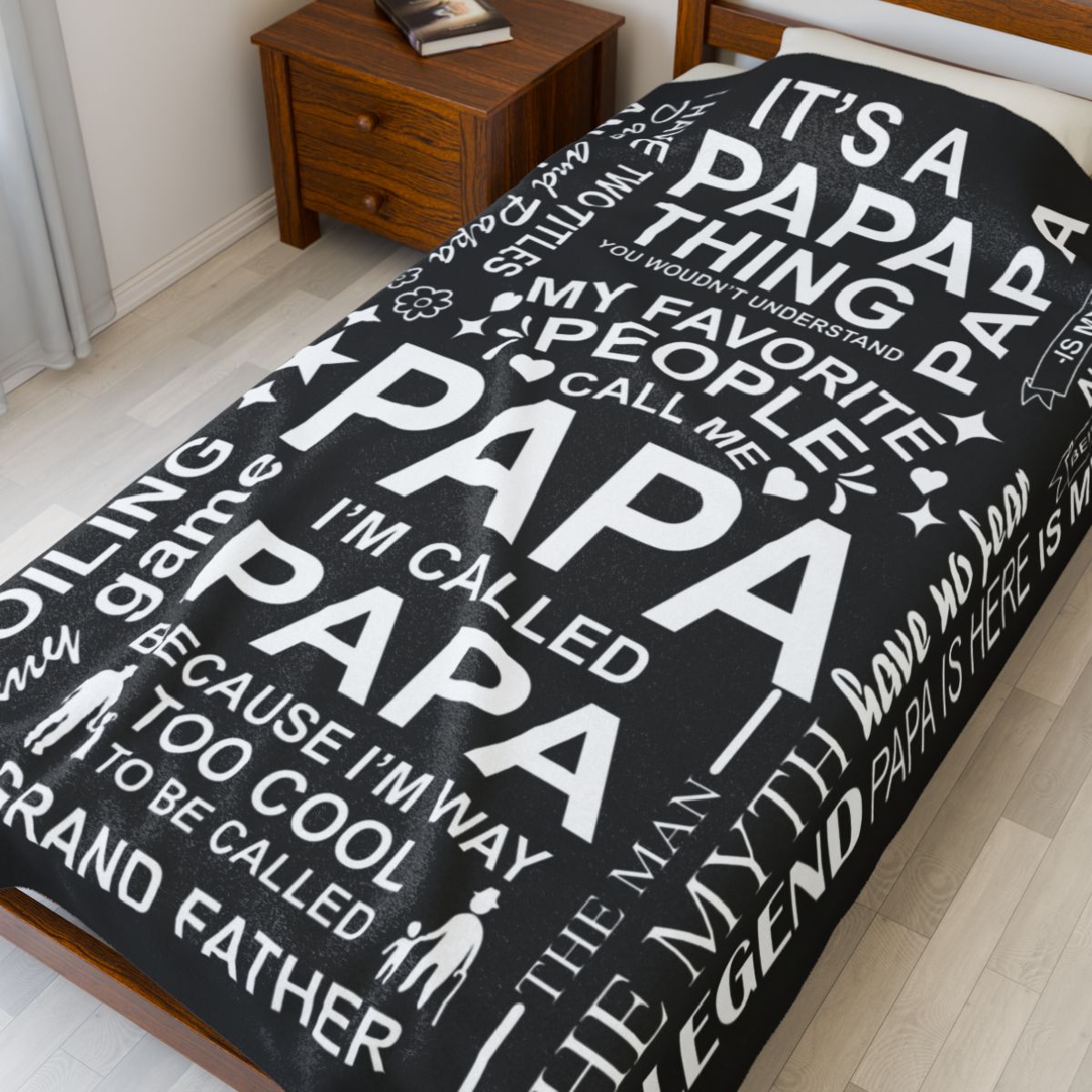 Papa Quotes - Velveteen Plush Blanket - c156a25