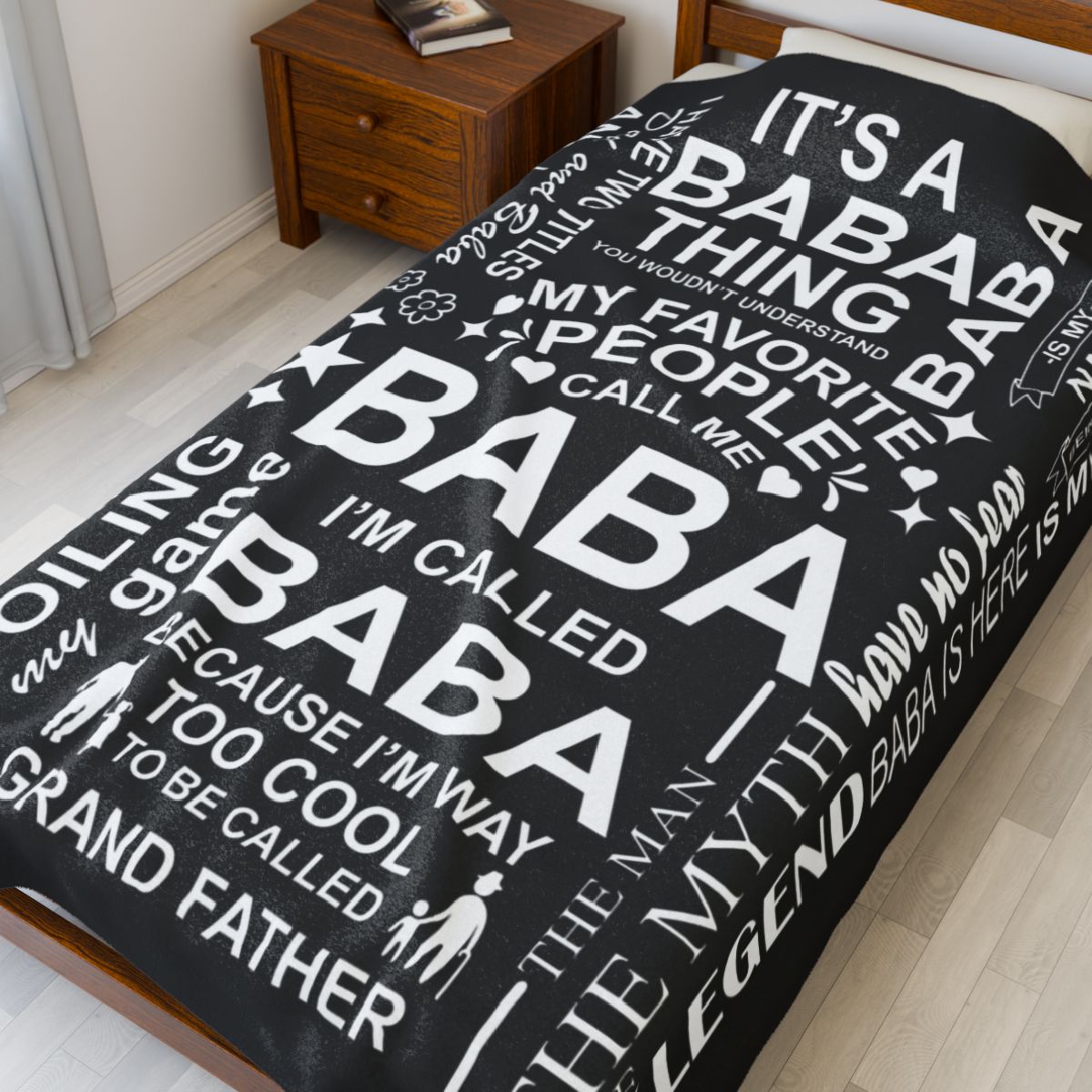 Baba Quotes - Velveteen Plush Blanket - c149a25