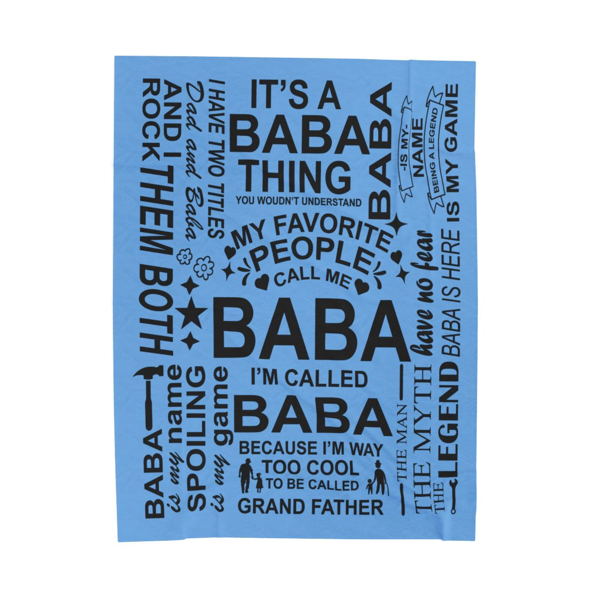 Baba Quotes - Velveteen Plush Blanket - c149a25