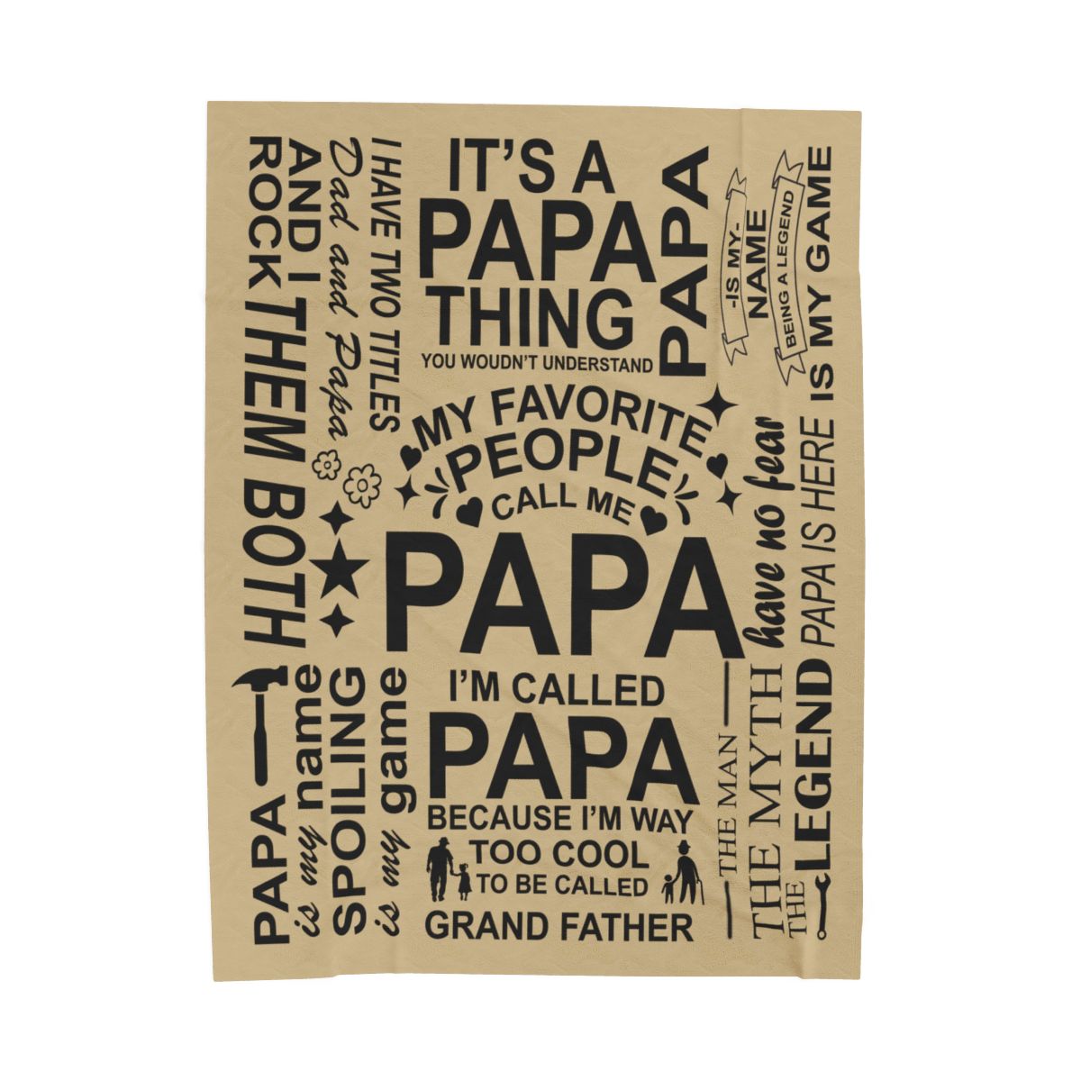 Papa Quotes - Velveteen Plush Blanket - c156a25