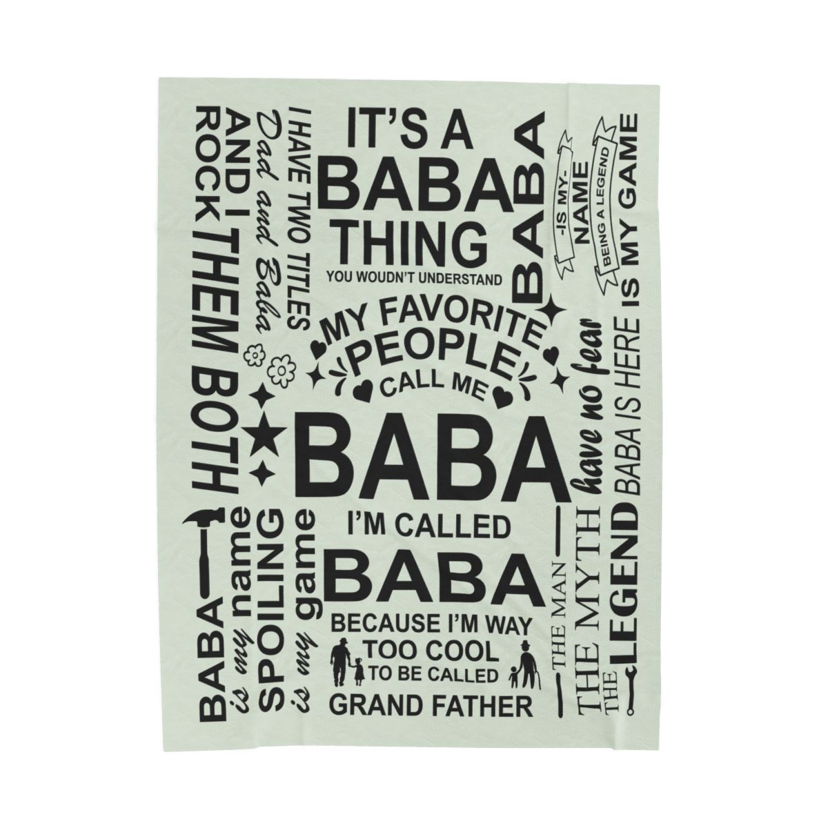 Baba Quotes - Velveteen Plush Blanket - c149a25