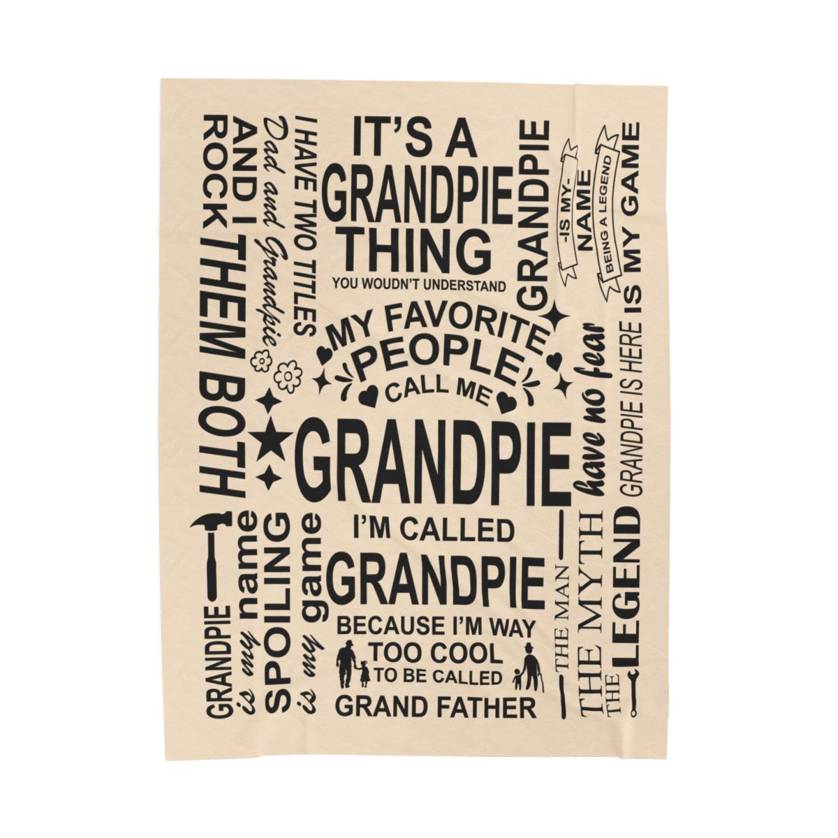 Grandpie Quotes - Velveteen Plush Blanket - c154a25