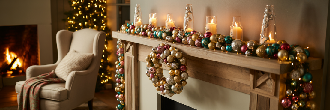 What are creative ways to use Christmas ornaments besides hanging them on a tree?