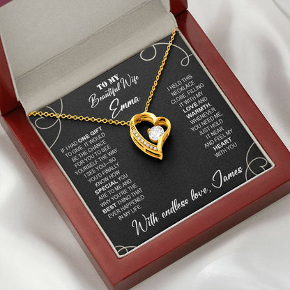 To My Beautiful Wife - Necklace with Warmth & Love Message - c491a25
