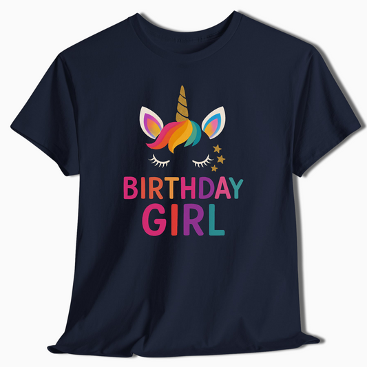 Unicorn Birthday Girl T-Shirt - Cute Girls Party Tee - c349a25