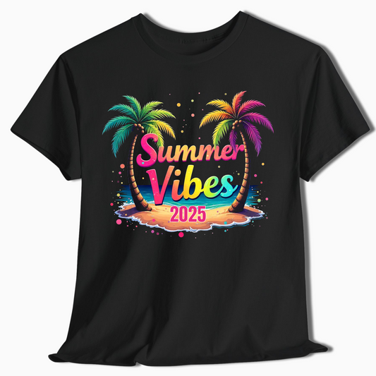 Summer Vibes 2025 T-Shirt - Girls Trip Matching Vacation Tee - c365a25