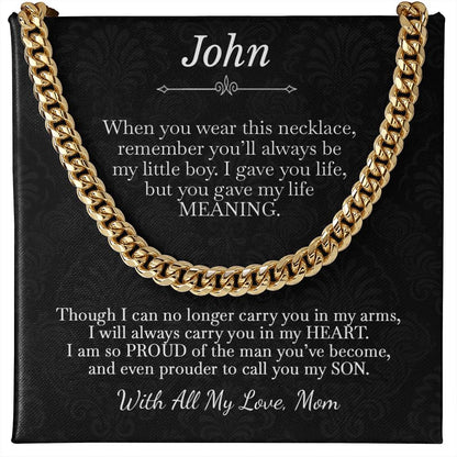 To My Son Custom Message Necklace from Mom - c542a25