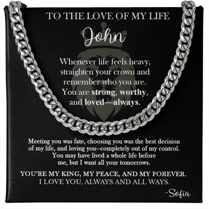 To My King - Personalized Husband Necklace Gift - c529a25