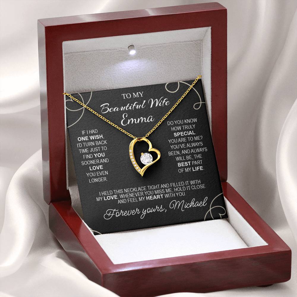 To My Beautiful Wife - Necklace with Timeless Love Message - c487a25