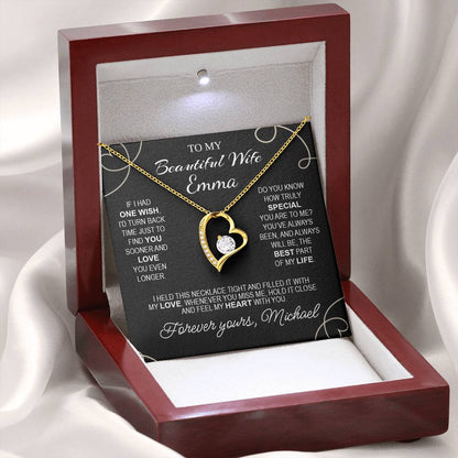 To My Beautiful Wife - Necklace with Timeless Love Message - c487a25