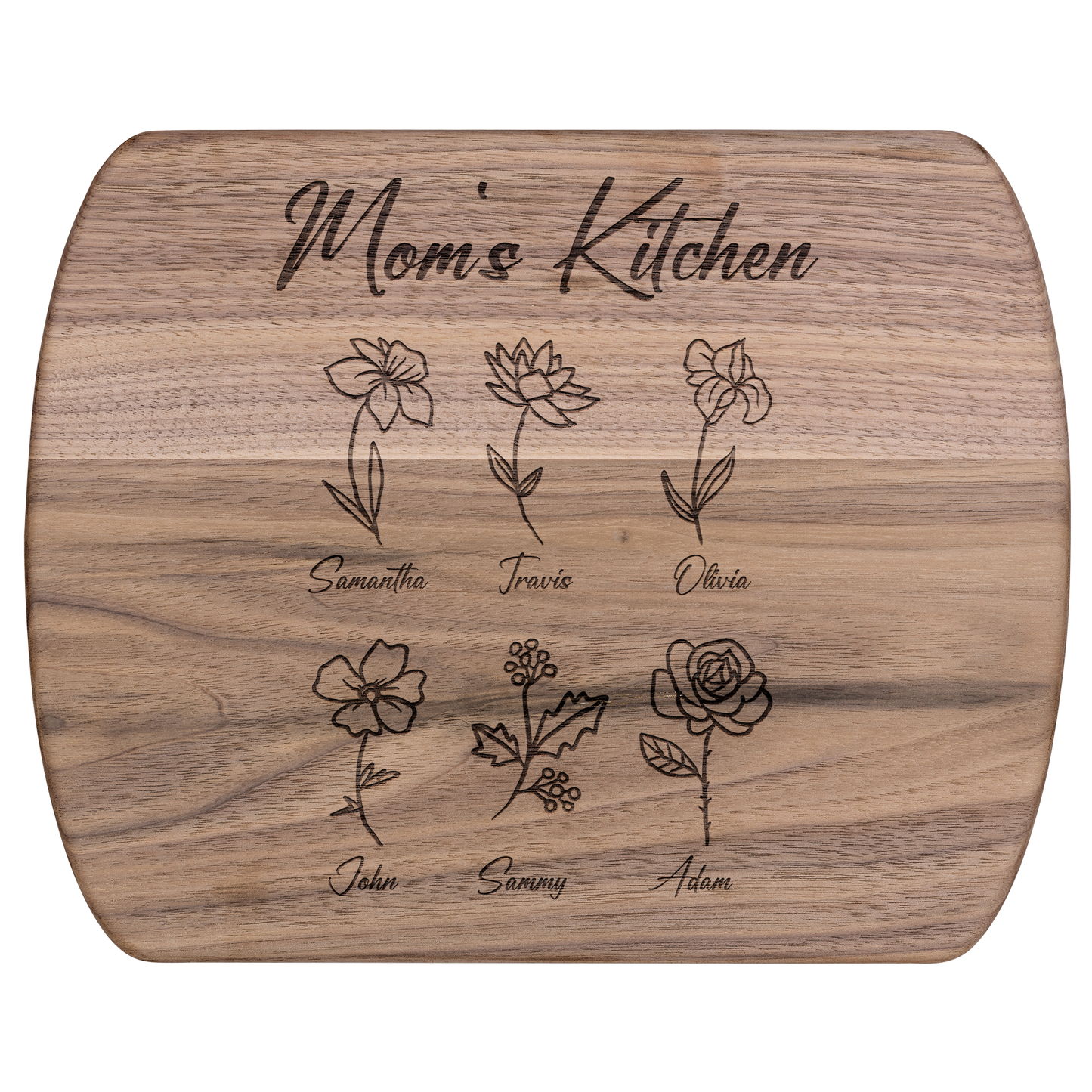 Custom Mom’s Kitchen Cutting Board with Kids' Names - c411a25
