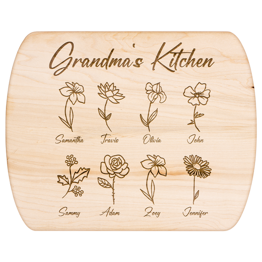 Custom Grandma’s Kitchen Cutting Board with Grandkids - c410a25