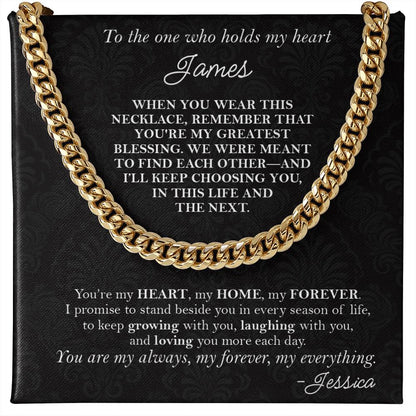 To the One Who Holds My Heart - Husband Gift Necklace - c526a25