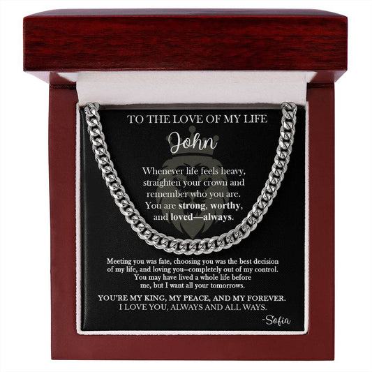 To My King - Personalized Husband Necklace Gift - c529a25