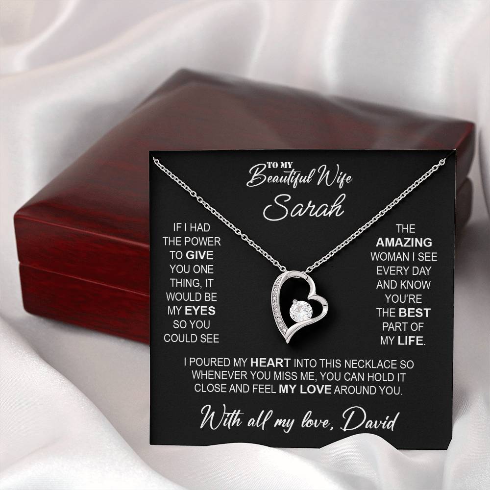 To My Beautiful Wife - Necklace with Deep Love & Vision Message - c483a25