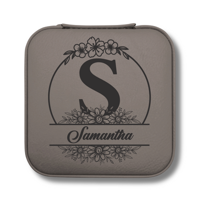 Monogrammed Floral Jewelry Travel Case - c403a25