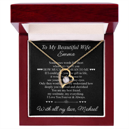To My Beautiful Wife - Heart Necklace Gift for Her - c505a25