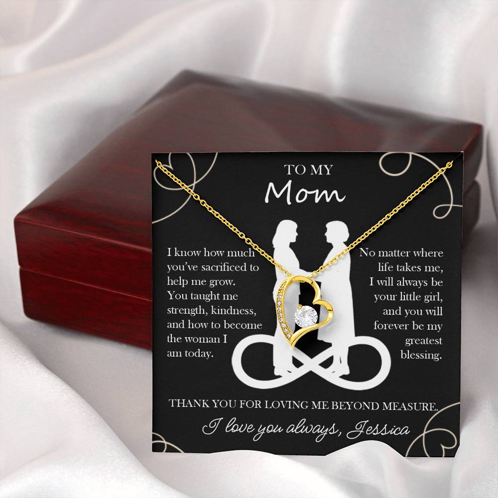 To My Mom Custom Heart Necklace from Daughter - c543a25
