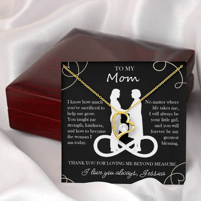 To My Mom Custom Heart Necklace from Daughter - c543a25