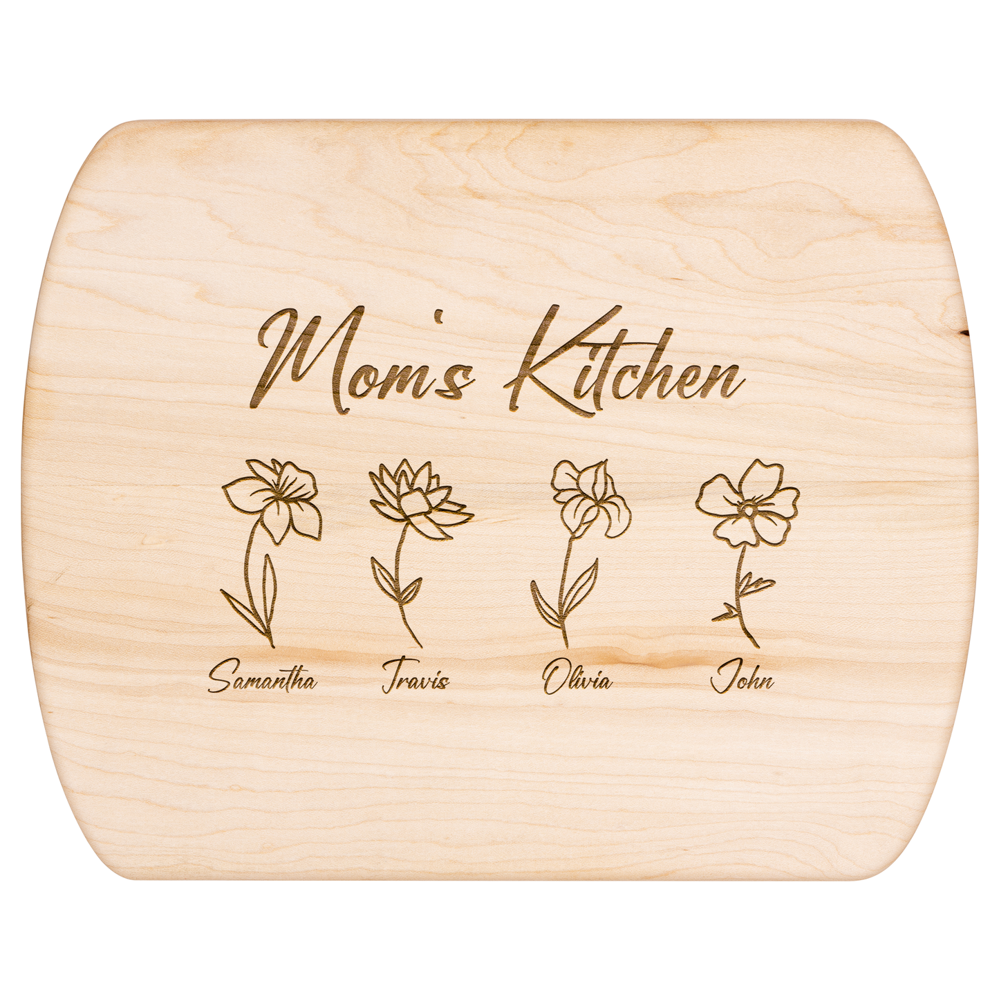 Custom Mom’s Kitchen Cutting Board with Kids' Names - c411a25