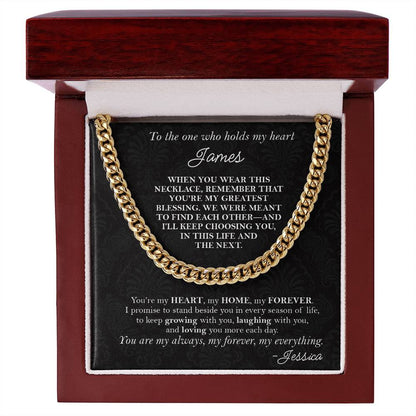 To the One Who Holds My Heart - Husband Gift Necklace - c526a25