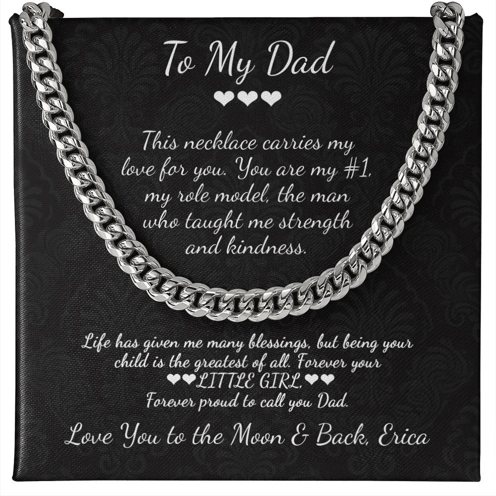 To My Dad Custom Message Necklace - c541a25