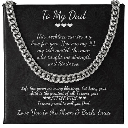 To My Dad Custom Message Necklace - c541a25
