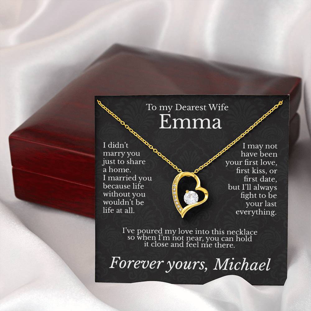 To My Dearest Wife - Necklace with Lasting Love Message - c485a25
