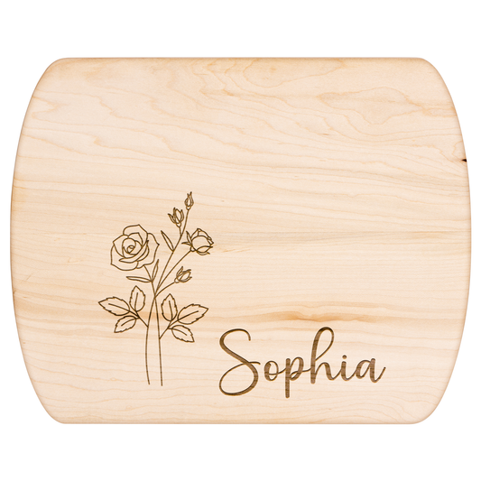 Personalized Cutting Board with Name & Birth Flower - c407a25