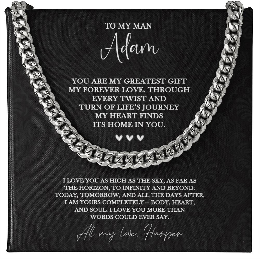 To My Fiancé - Personalized Necklace Gift for Him - c531a25