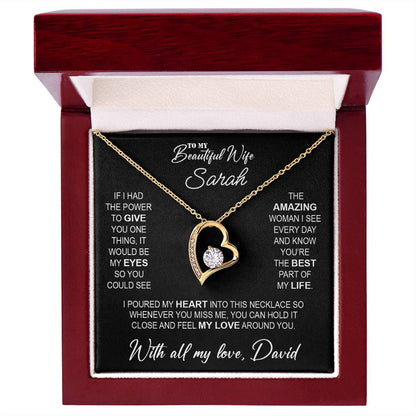 To My Beautiful Wife - Necklace with Deep Love & Vision Message - c483a25