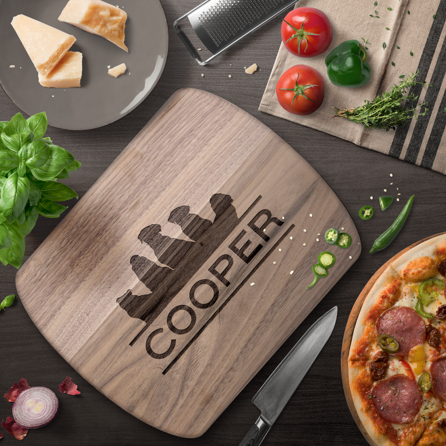 Custom Dog Silhouette Cutting Board with Name - c414a25