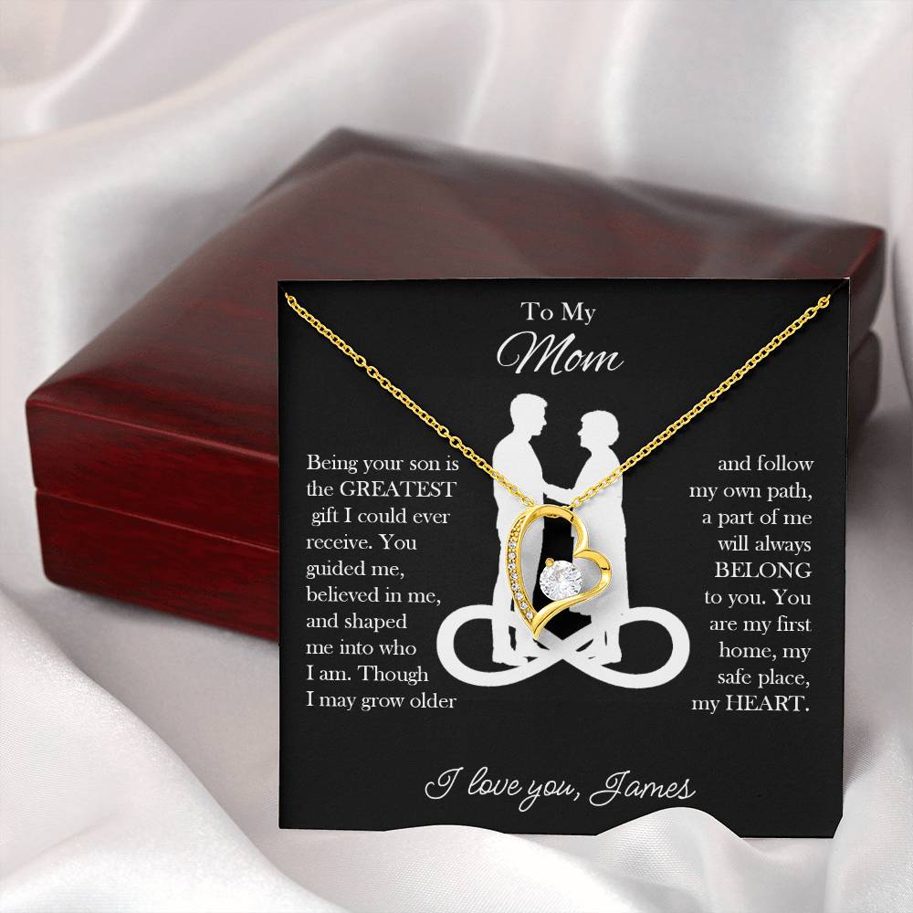 To My Mom Custom Heart Necklace - c538a25