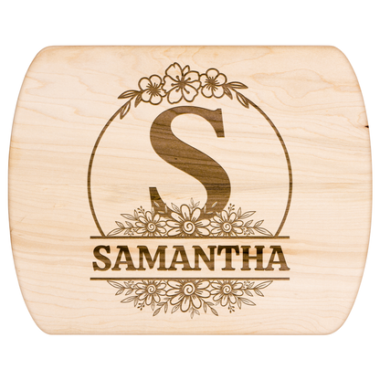 Personalized Floral Monogram Cutting Board with Name - c400a25