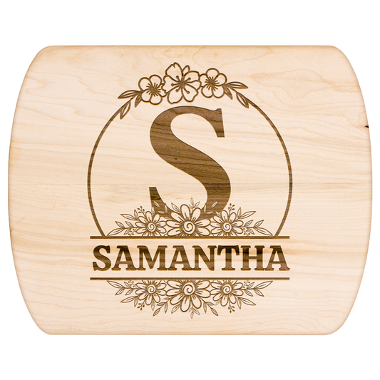 Personalized Floral Monogram Cutting Board with Name - c400a25