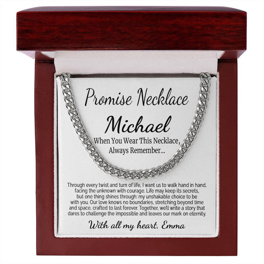 To My Fiancé Promise Necklace With Custom Message - c478a25