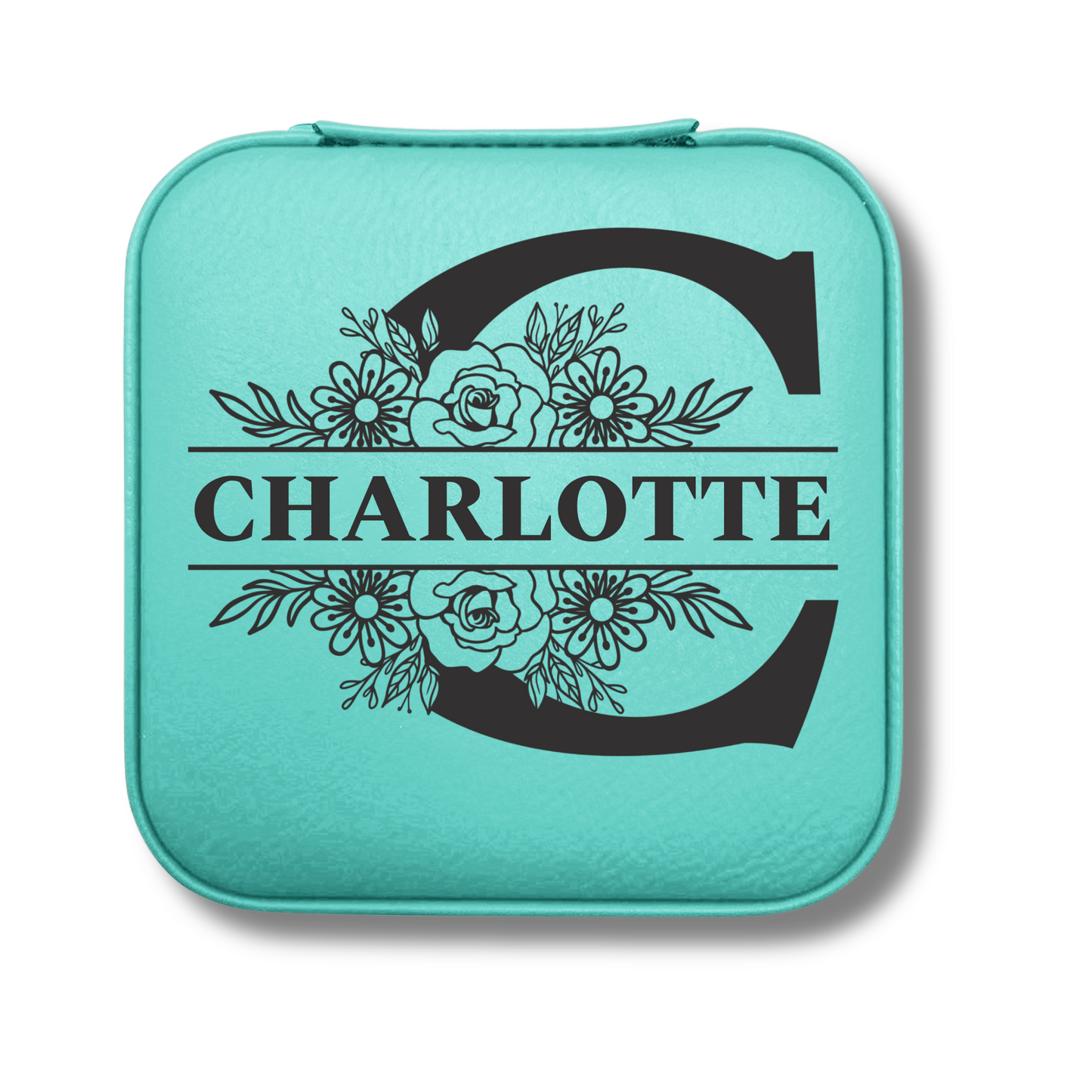 Floral Monogram Jewelry Case with Name Personalization - c409a25