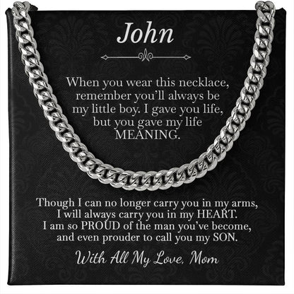 To My Son Custom Message Necklace from Mom - c542a25